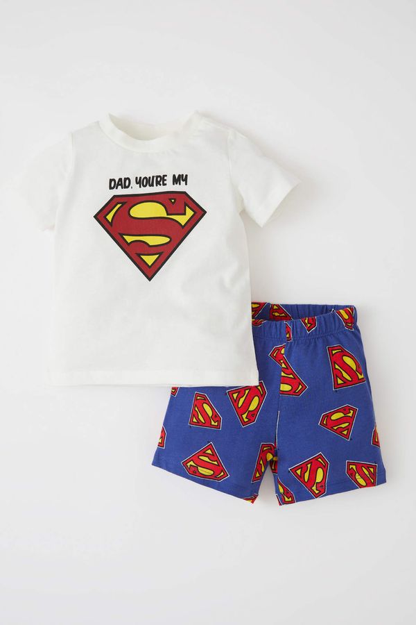 DEFACTO DEFACTO 2 piece Regular Fit Crew Neck Superman Licensed Pyjamas