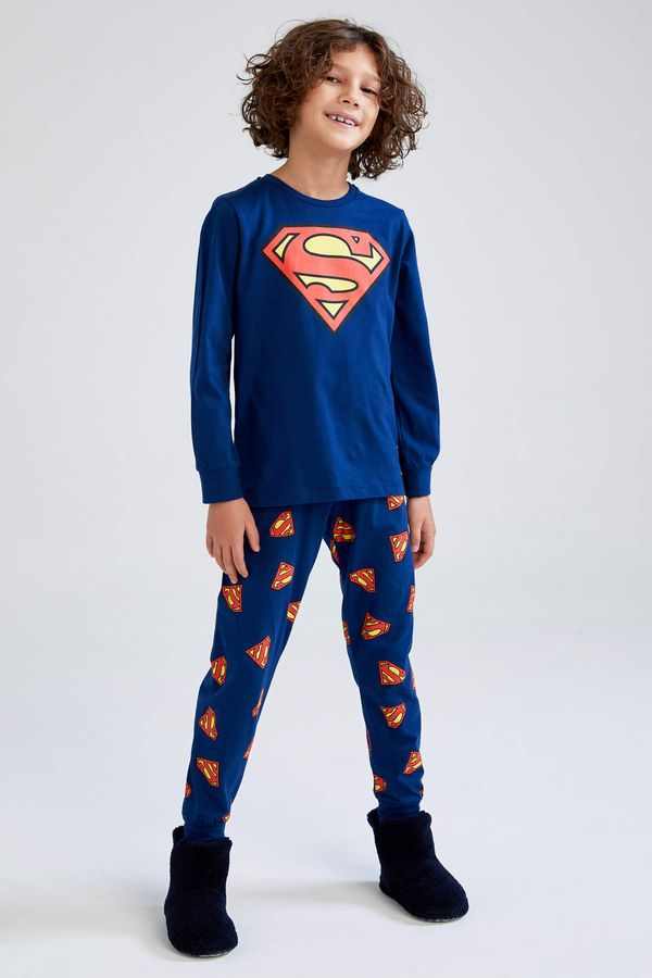 DEFACTO DEFACTO 2 piece Regular Fit Superman Licensed Knitted Pyjamas