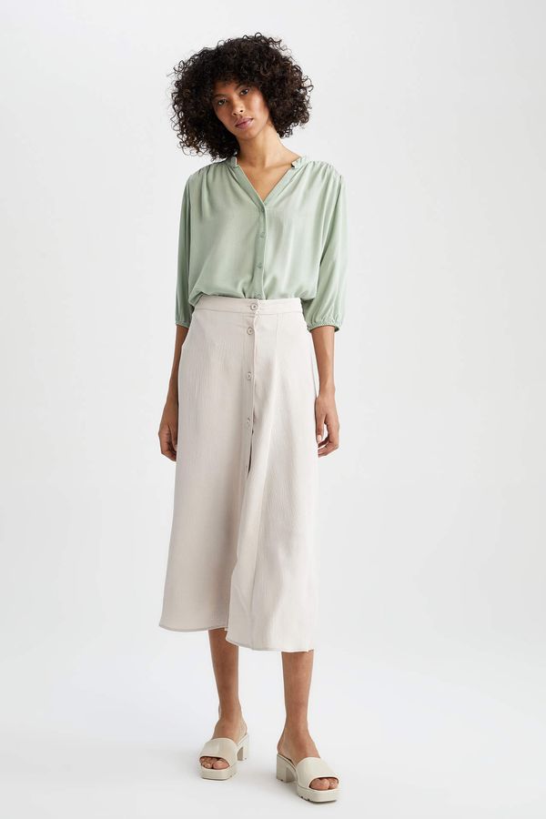 DEFACTO DEFACTO A Cut High Waisted Midi Skirt