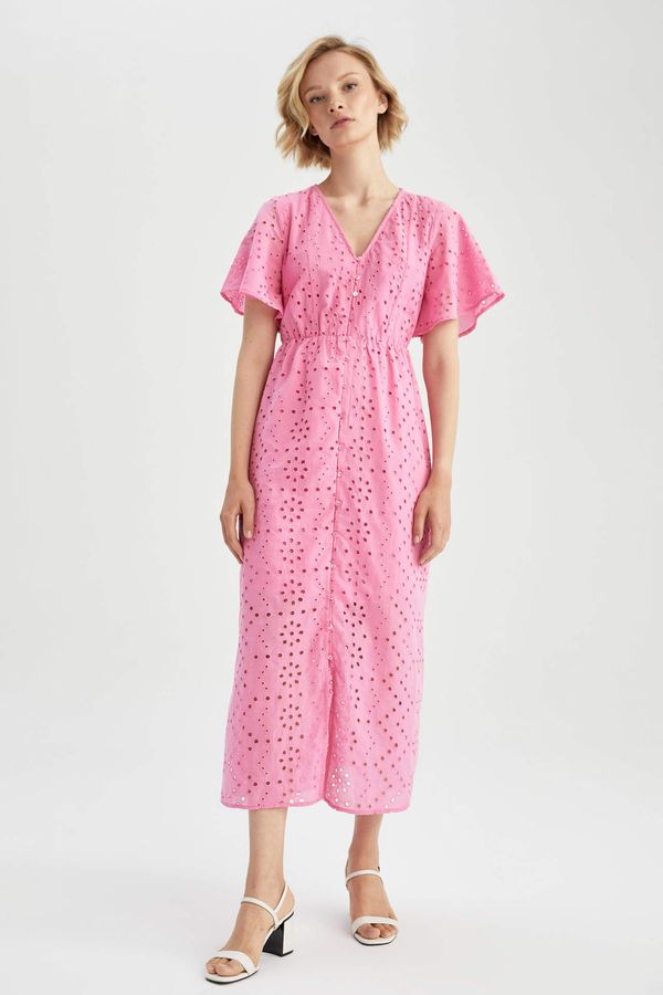 DEFACTO DEFACTO A Cut Short Sleeve Maxi Short Sleeve Woven Dress