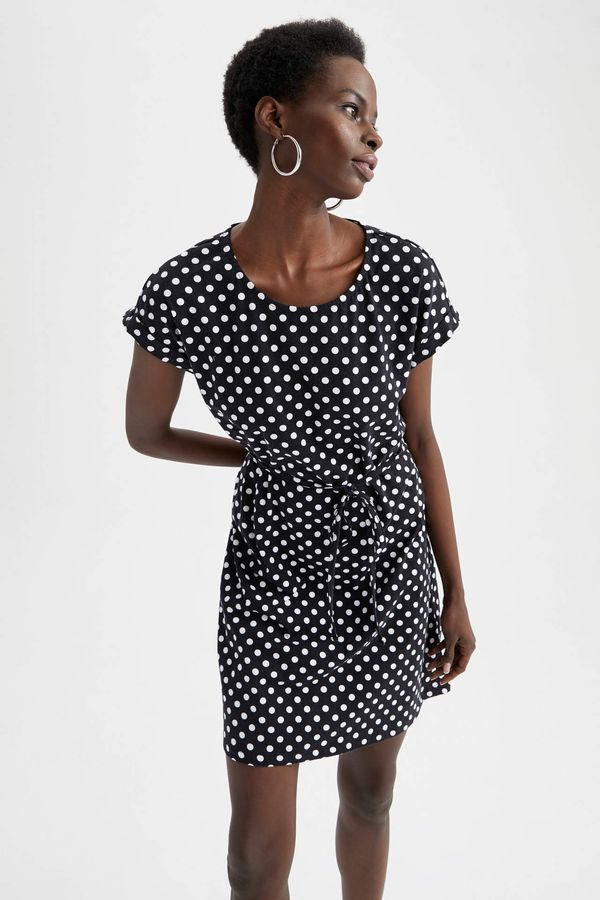 DEFACTO DEFACTO A Cut Short Sleeve Polka Dot Print Mini Dress