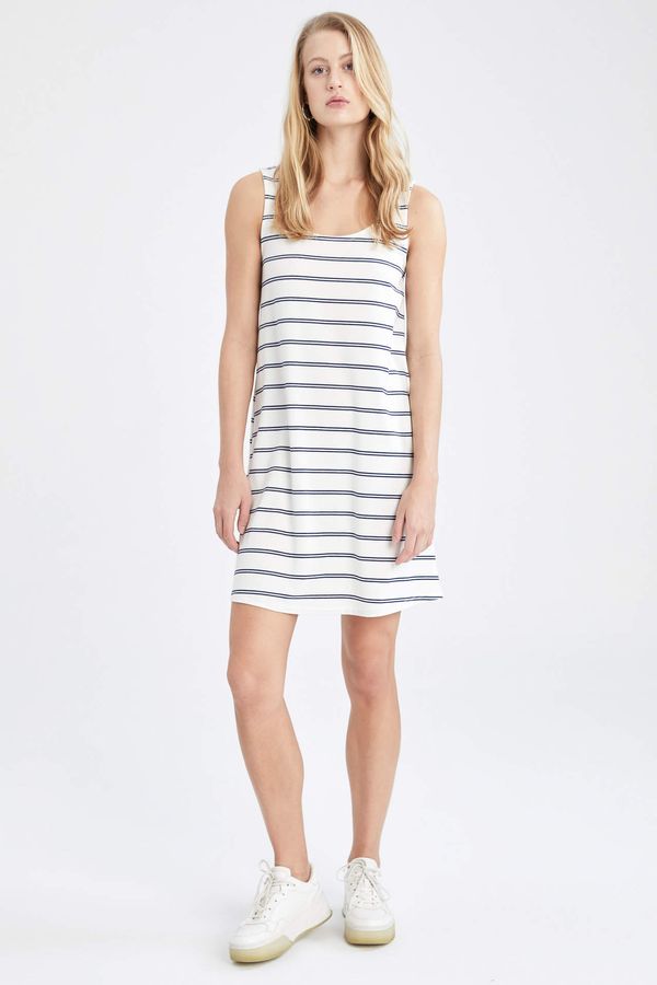 DEFACTO DEFACTO A Cut Strappy Striped Mini Dress