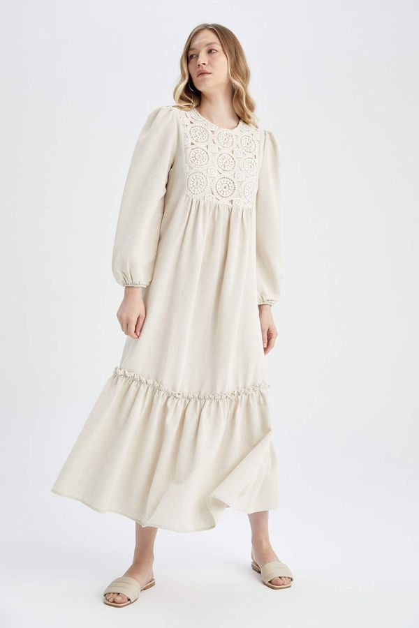 DEFACTO DEFACTO A Line Long Sleeve Maxi Long Sleeve Dress