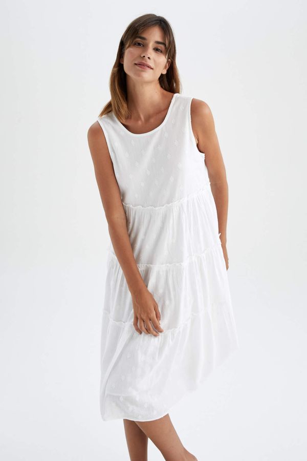 DEFACTO DEFACTO A Line Sleeveless Maxi Short Sleeve Woven Dress