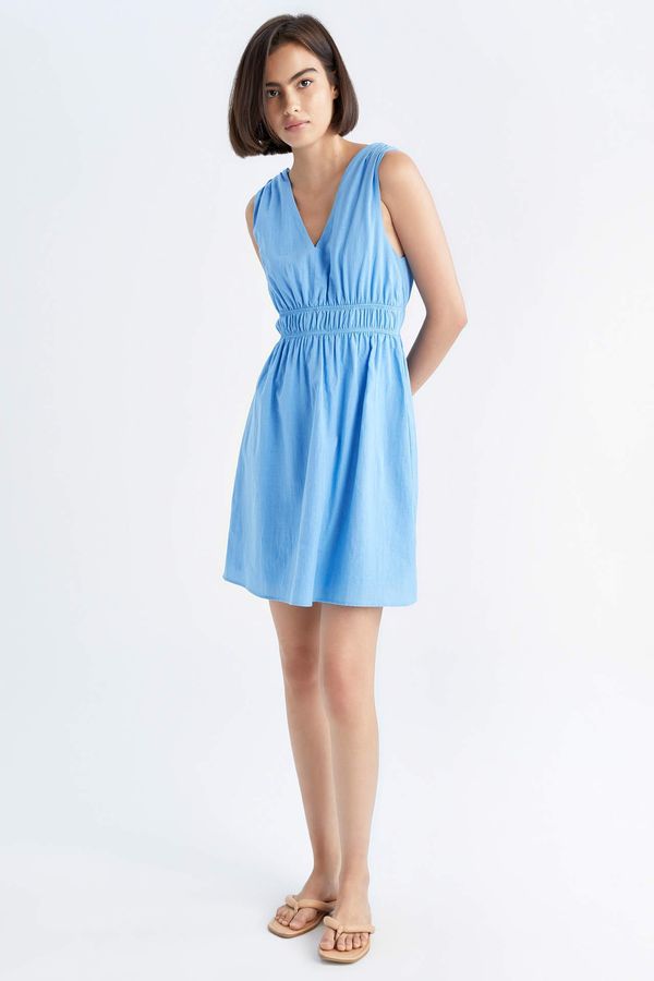 DEFACTO DEFACTO A Line Sleeveless Mini Short Sleeve Woven Dress