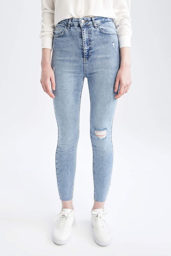 DEFACTO DEFACTO Anna Super Skinny Fit High Waist Ripped Detailed Jean Trousers