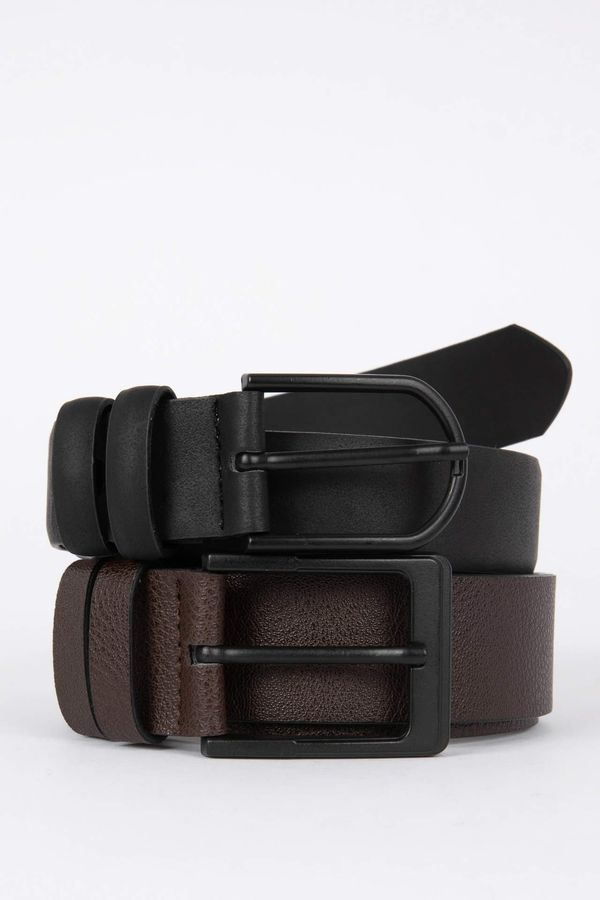 DEFACTO DEFACTO Artificial Leather Sport and Classic 2-Pack Belt
