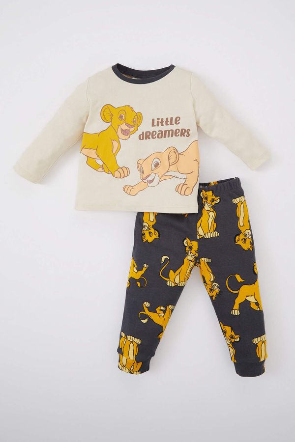 DEFACTO DEFACTO Baby Boy Disney Lion King Licensed Crew Neck Rib Pajamas 2 Packs