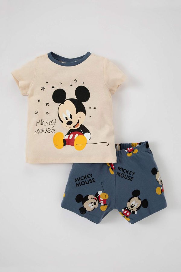 DEFACTO DEFACTO Baby Boy Disney Mickey & Minnie Licensed Crew Neck Rib Pajamas 2 Packs