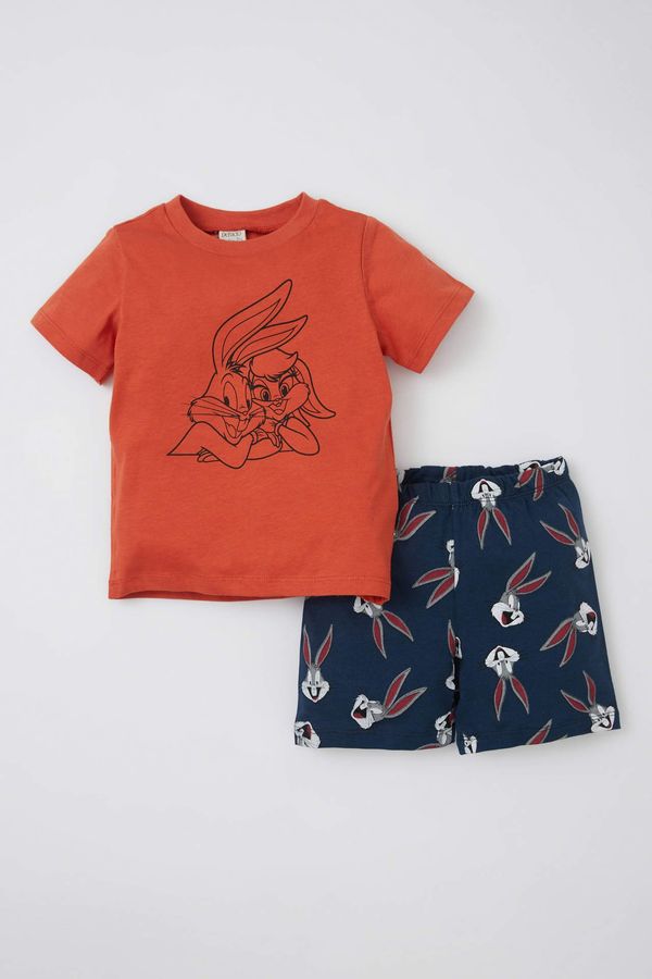 DEFACTO DEFACTO Baby Boy Looney Tunes Cotton Short Sleeve Shorts Pajamas Set