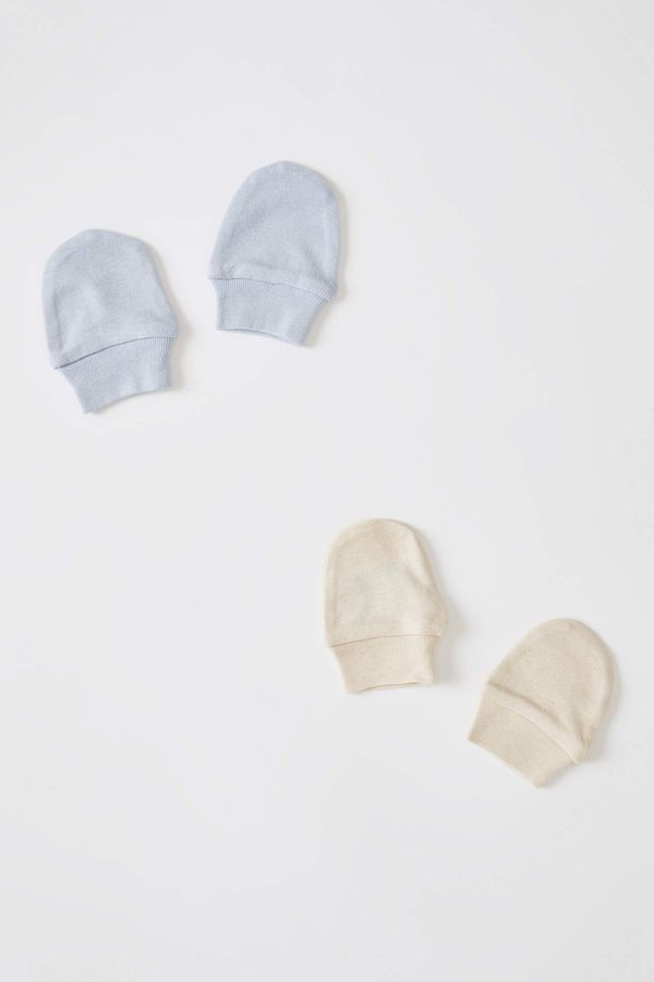 DEFACTO DEFACTO Baby Boy Newborn Cotton Combed Combed Gloves 2 Pack