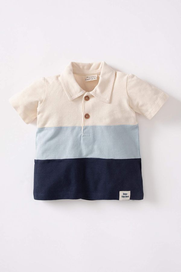DEFACTO DEFACTO Baby Boy Regular Fit Color Block Pique Short Sleeve T-Shirt