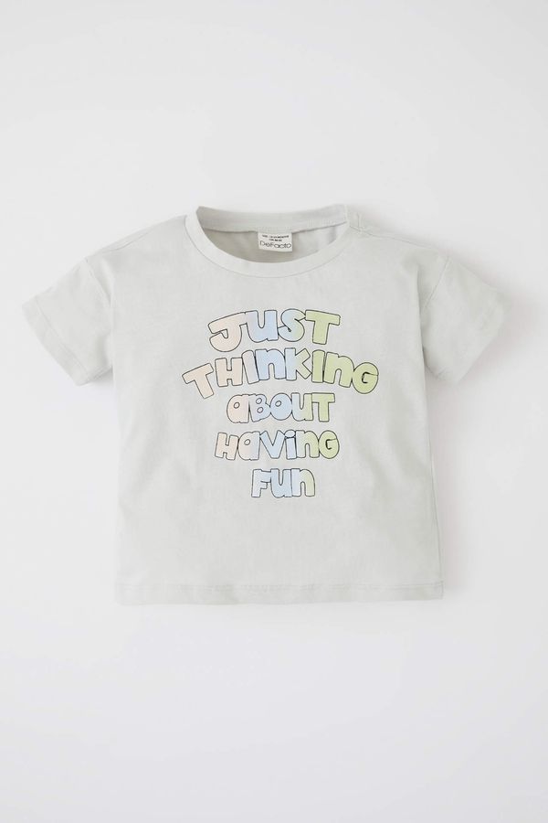 DEFACTO DEFACTO Baby Boy Regular Fit Color Changing Magic Printed Short Sleeve T-Shirt