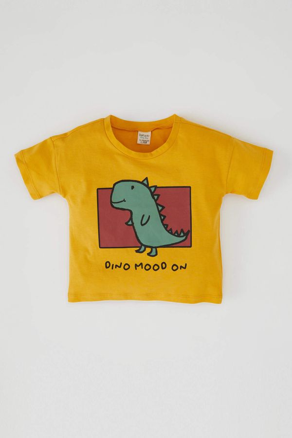 DEFACTO DEFACTO Baby Boy Regular Fit Dinosaur Printed Short Sleeve Cotton T-Shirt