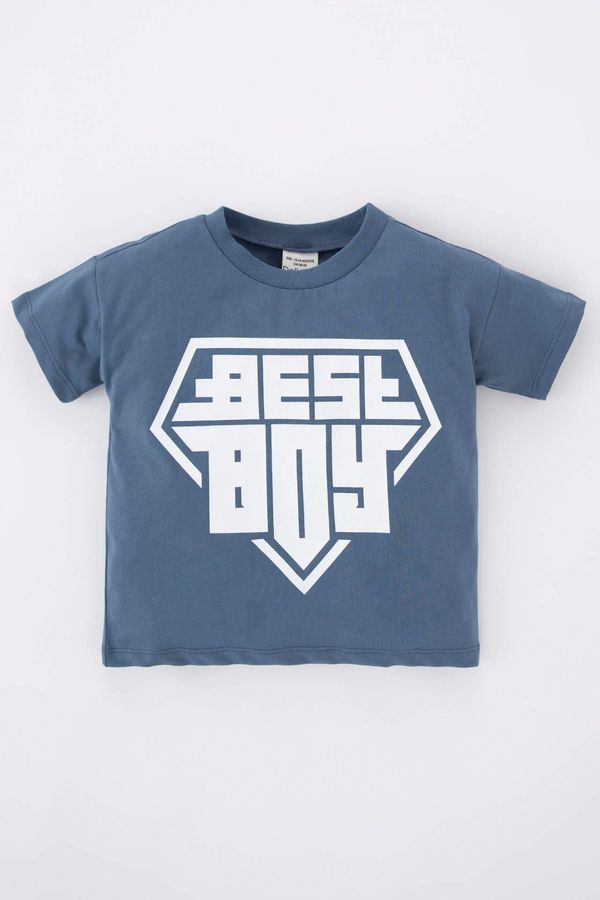 DEFACTO DEFACTO Baby Boy Regular Fit Slogan Printed Short Sleeve T-Shirt