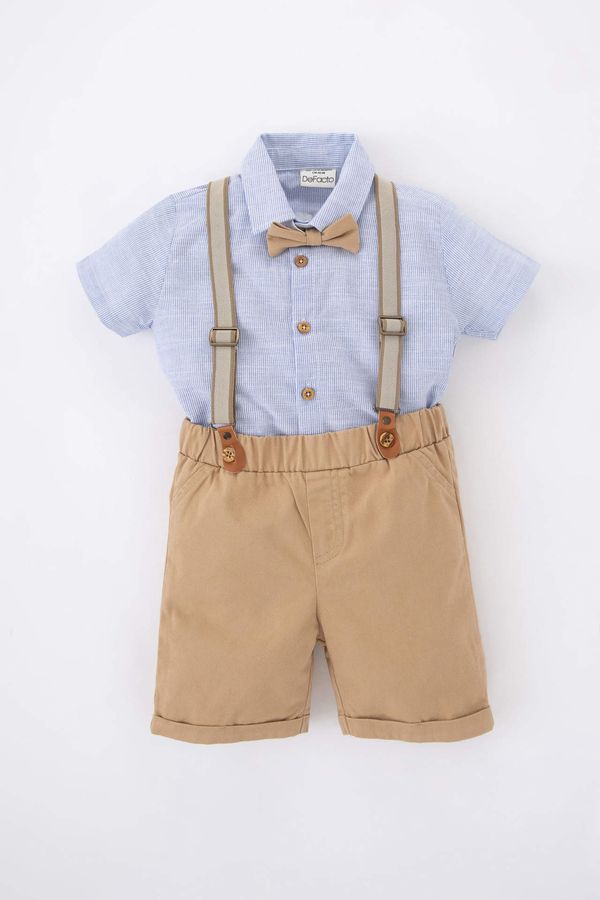 DEFACTO DEFACTO Baby Boy Shirt Collar Striped 4-Piece Suit