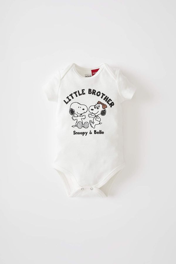DEFACTO DEFACTO Baby Boy Snoopy Licensed Short Sleeve Cotton Snap Fastener Body