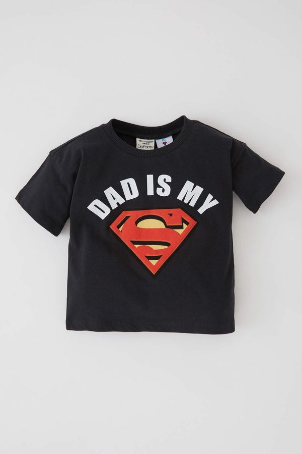 DEFACTO DEFACTO Baby Boy Superman Licensed Regular Fit Crew Neck Combed Short Sleeve T-Shirt