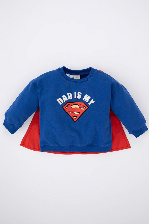 DEFACTO DEFACTO Baby Boy Superman Licensed Regular Fit Crew Neck Soft Feathered Sweatshirt