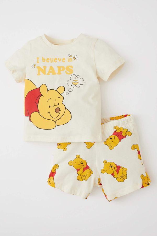 DEFACTO DEFACTO Baby Boy Winnie The Pooh Licensed Regular Fit Cotton T-Shirt Shorts Pajamas Set