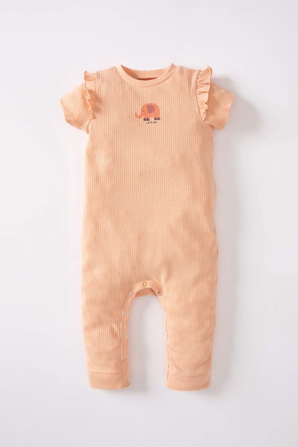 DEFACTO DEFACTO Baby Girl Animal Patterned Corduroy Camisole Jumpsuit