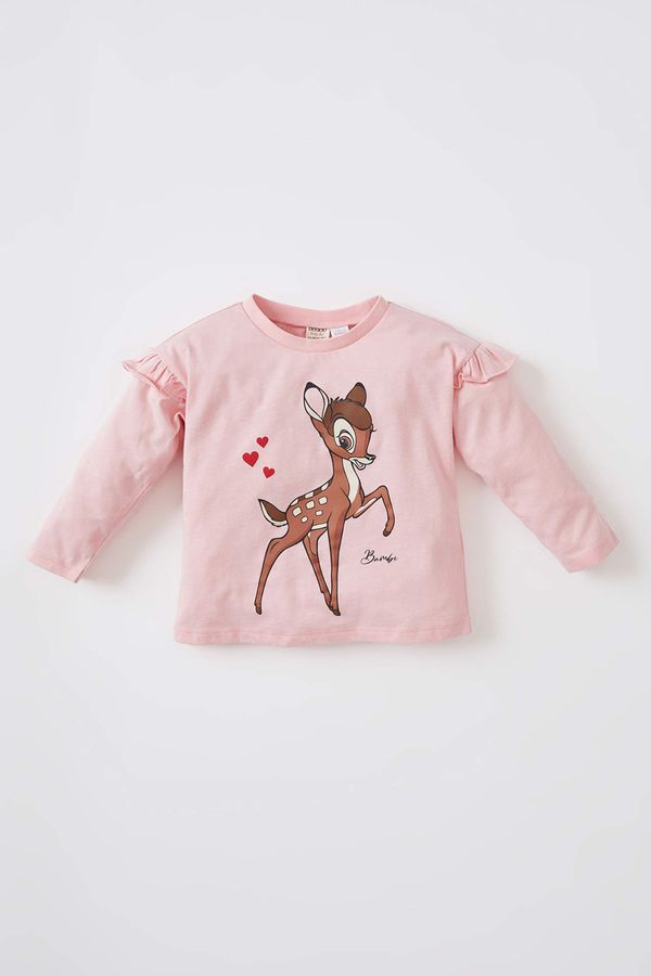DEFACTO DEFACTO Baby Girl Bambi Licensed Regular Fit Crew Neck Long Sleeve T-Shirt