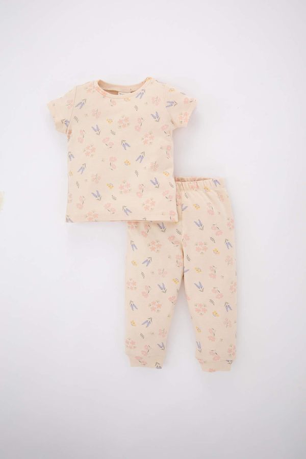 DEFACTO DEFACTO Baby Girl Crew Neck Floral Organic Cotton 2-pack Pajamas