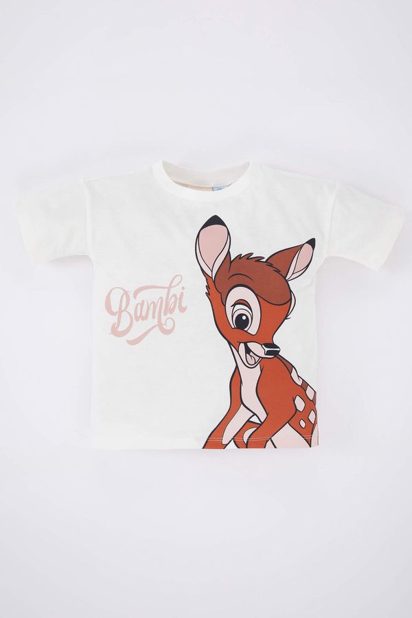 DEFACTO DEFACTO Baby Girl Disney Bambi Licensed Regular Fit Crew Neck Short Sleeved T-Shirt