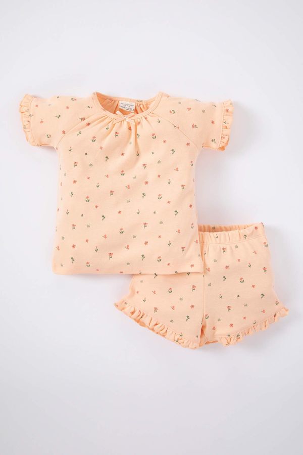 DEFACTO DEFACTO Baby Girl Floral Short Sleeve 2-Pajama Set