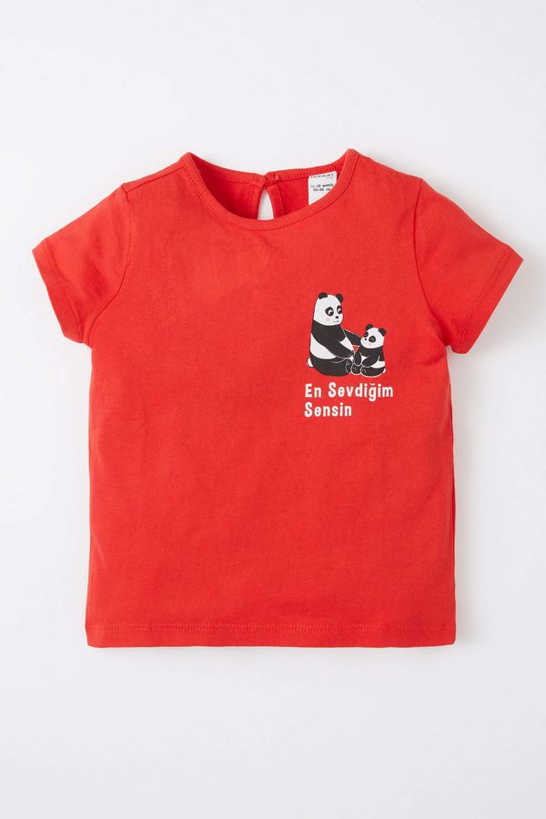 DEFACTO DEFACTO Baby Girl Printed Short Sleeve T-Shirt
