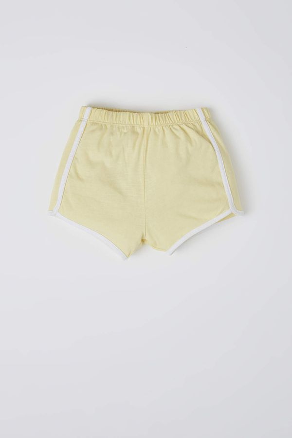 DEFACTO DEFACTO Baby Girl Regular Fit Elastic Waist Biased Cotton Shorts