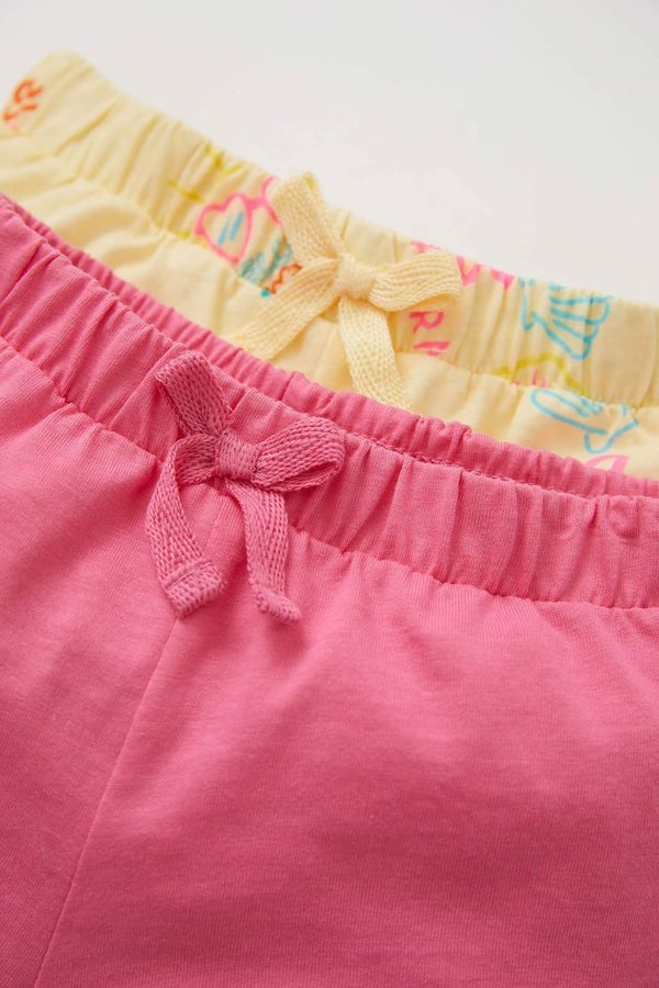 DEFACTO DEFACTO Baby Girl Regular Fit Patterned Flexible Waist 2 Piece Shorts