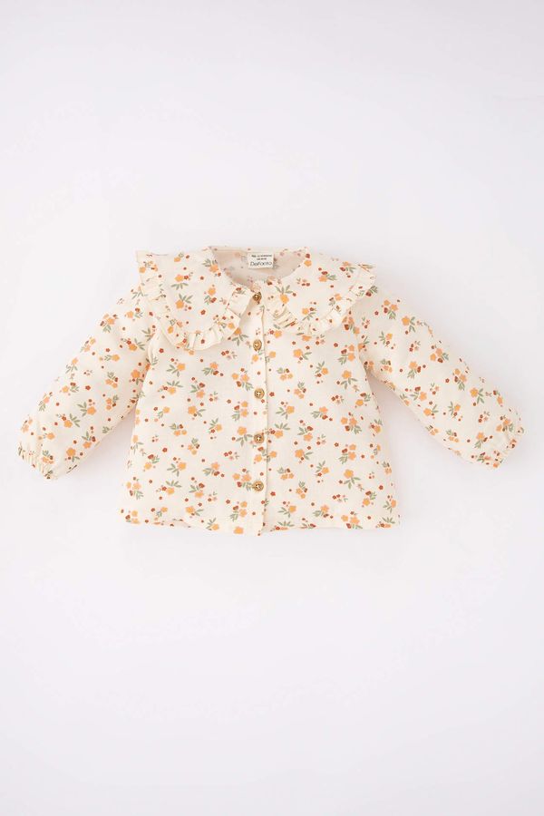 DEFACTO DEFACTO Baby Girls Big Collar Twill Long Sleeve Shirt