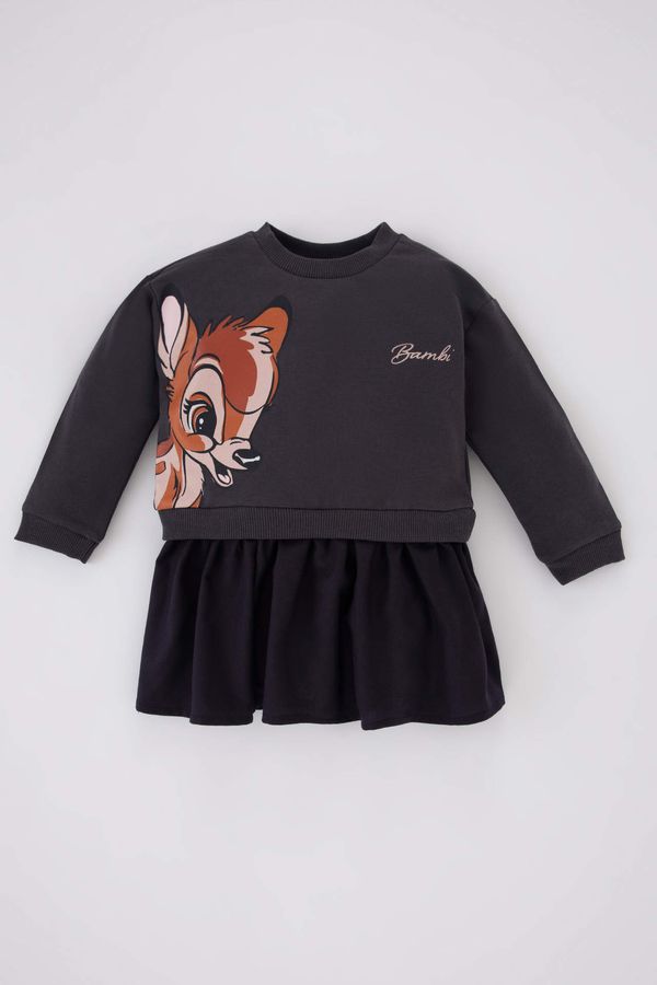 DEFACTO DEFACTO Baby Girls Disney Bambi Sweatshirt Fabric Long Sleeve Dress