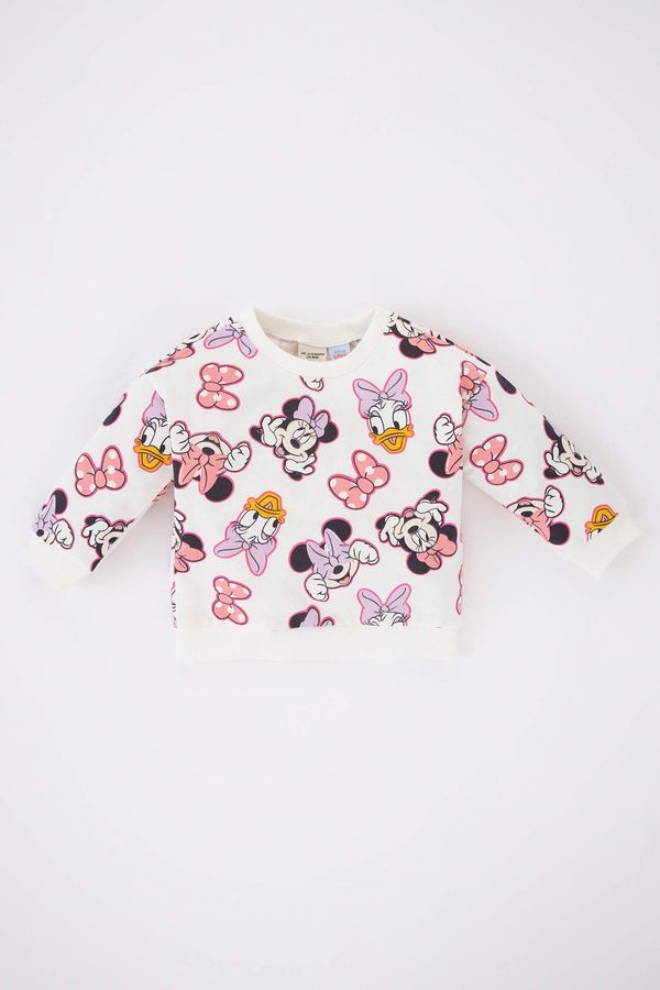 DEFACTO DEFACTO Baby Girls Disney Mickey & Minnie Regular Fit Crew Neck Sweatshirt