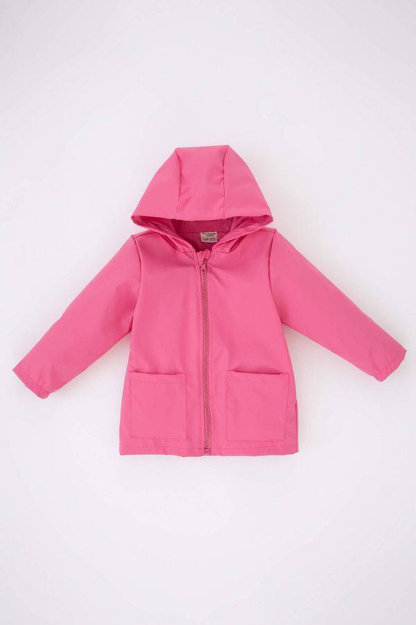 DEFACTO DEFACTO Baby Girls Water Repellent Combed Cotton Lined Hooded Coat