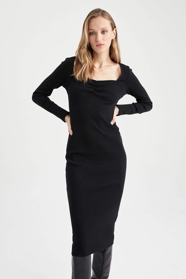DEFACTO DEFACTO bodycon Long Sleeve Midi Long Sleeve Knitted Dress