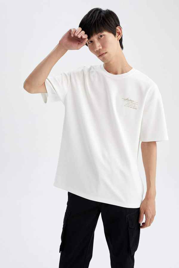 DEFACTO DEFACTO Boxy Fit Crew Neck Printed T-Shirt