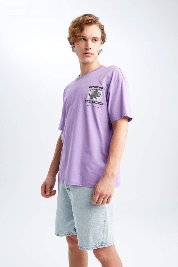 DEFACTO DEFACTO Boxy Fit Crew Neck Short Sleeve Printed T-Shirt