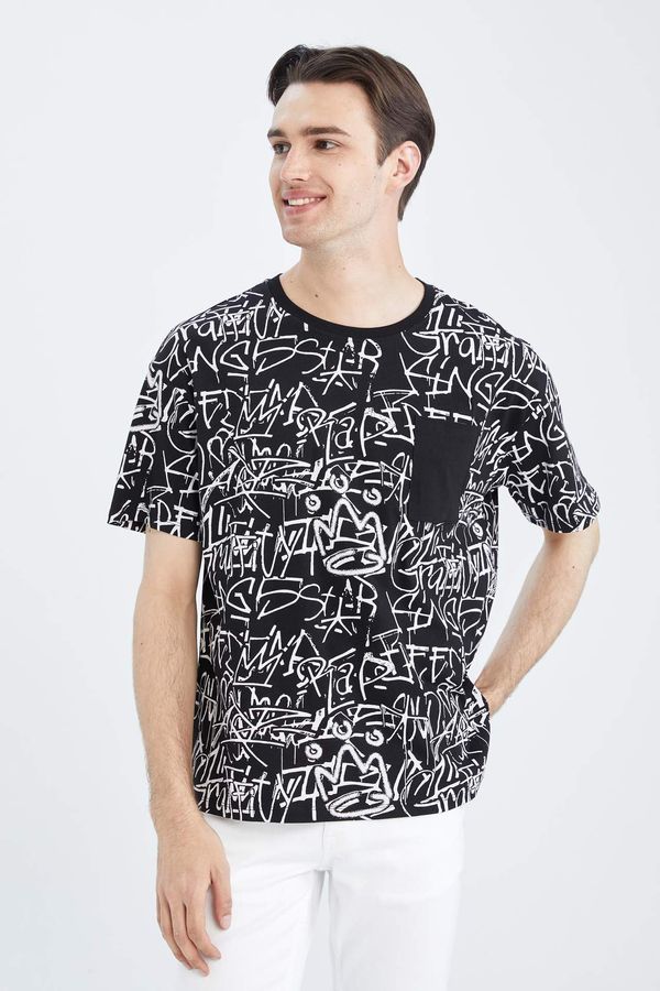 DEFACTO DEFACTO Boxy Fit Short Sleeve Printed T-Shirt