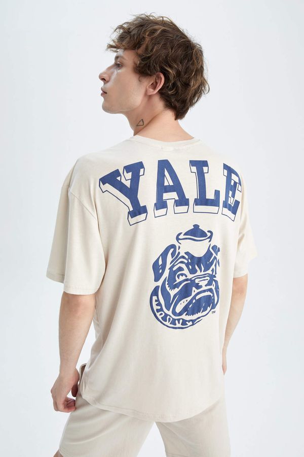DEFACTO DEFACTO Boxy Fit Yale University Licensed Crew Neck Printed T-Shirt