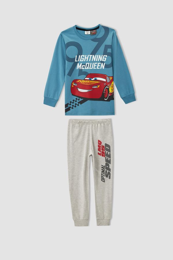 DEFACTO DEFACTO Boy Cars Licenced Long Sleeve Knitted Pyjamas Set