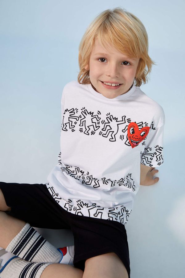 DEFACTO DEFACTO Boy Long Sleeve Keith Haring Print T-Shirt