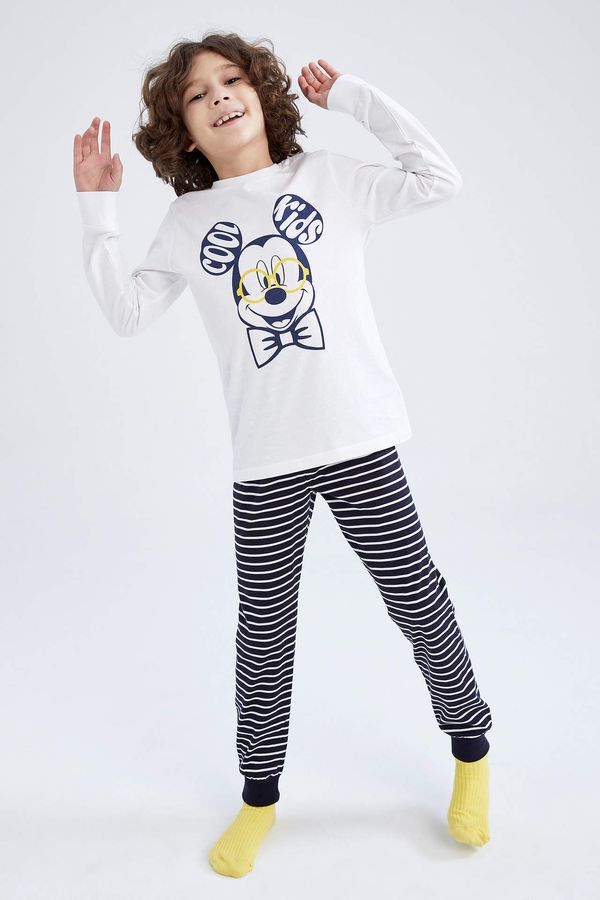 DEFACTO DEFACTO Boy Mickey & Minnie Licensed Cotton Long Sleeve Pajamas Set