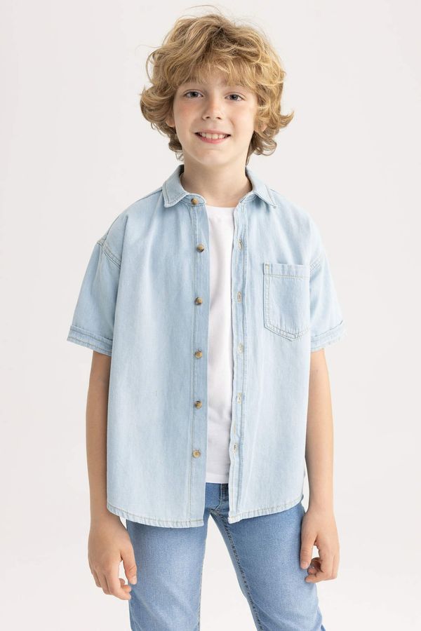 DEFACTO DEFACTO Boy Oversize Fit Polo Collar Jean Shirt