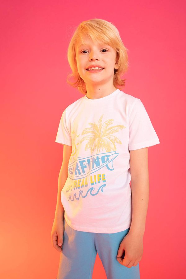 DEFACTO DEFACTO Boy Oversize Fit Short Sleeve Slogan Print T-Shirt