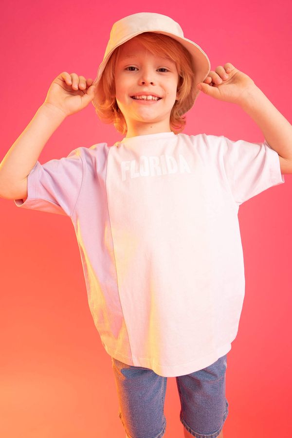DEFACTO DEFACTO Boy Oversized Colour Block Slogan Print T-Shirt