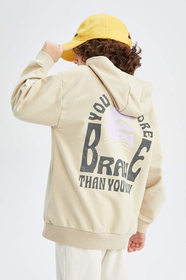 DEFACTO DEFACTO Boy Oversized Long Sleeve Printed Hoodie