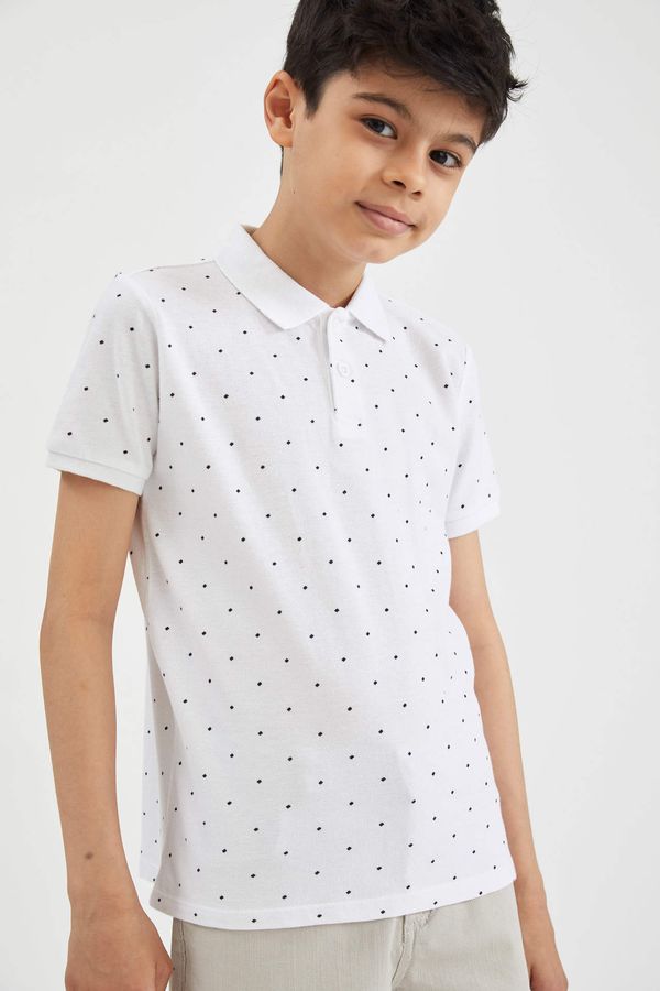 DEFACTO DEFACTO Boy Patterned Short Sleeve Polo T-Shirt