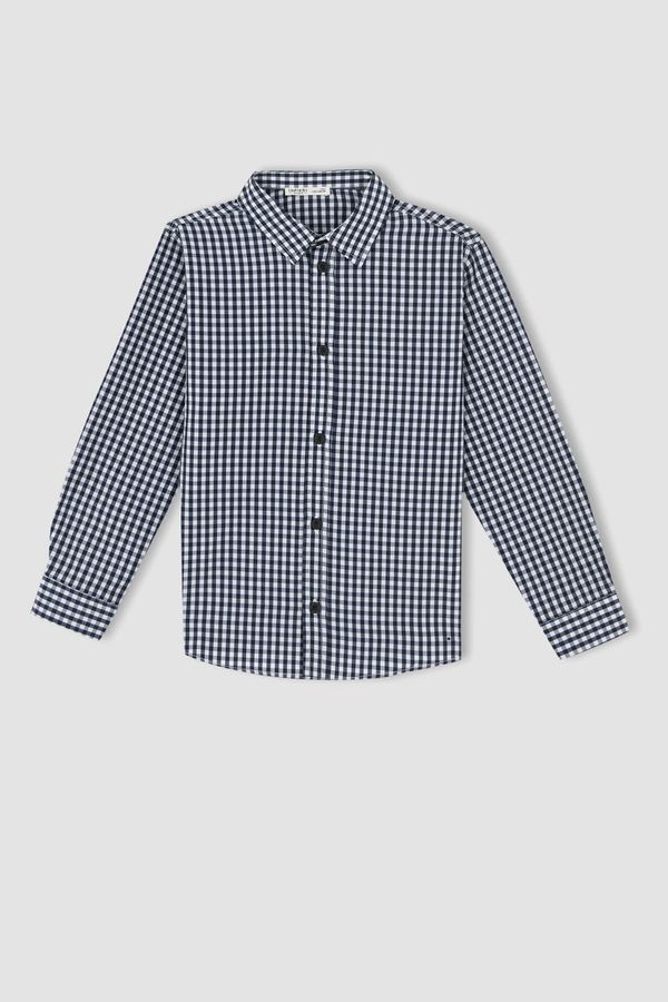 DEFACTO DEFACTO Boy Regular Fit Checkered Long Sleeve Poplin Shirt